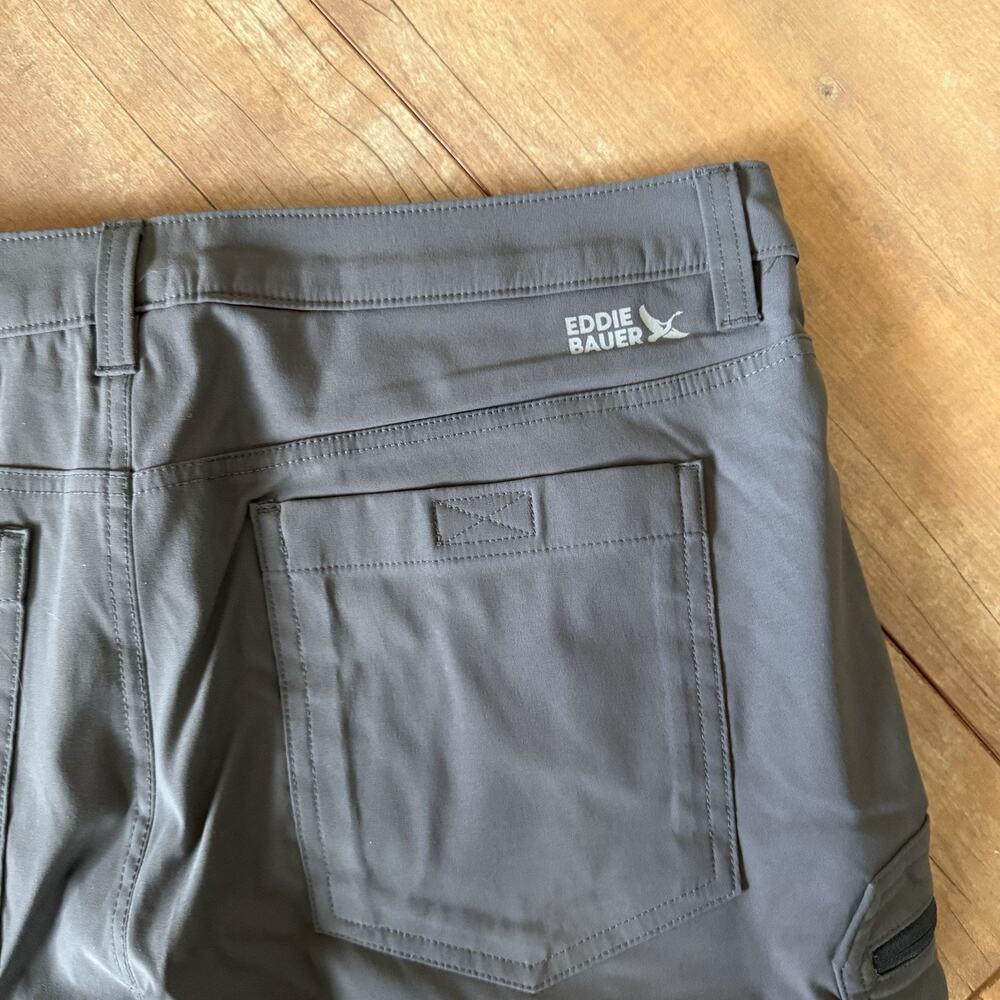 Eddie Bauer Men’s Lined Rainier Pants 34x30 Gray NWT UPF 50+ Active Fit Hiking - Picture 5 of 6